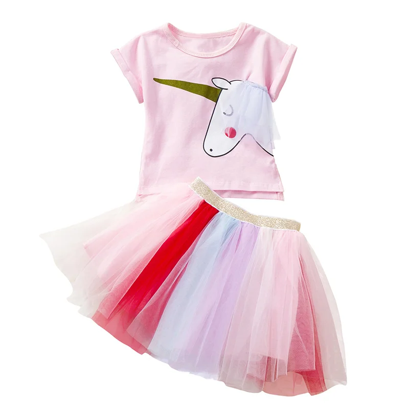 Летние Платья с цветочным узором для девочек; детское платье-пачка для свадебной вечеринки; платье принцессы на день рождения для девочек; одежда для малышей; одежда для маленьких девочек - Цвет: rainbow sets 4