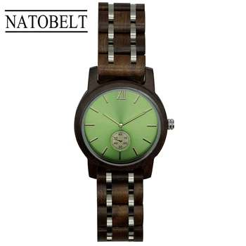 

NATOBELT Wood And Stainless Steel Watches Mens Wristwatches Chronograph Military Quartz Watches