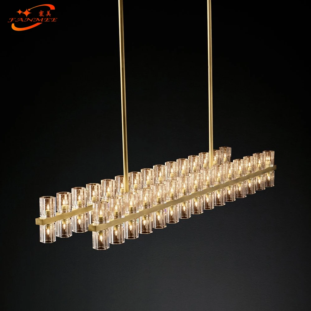 Arcachon Linear Chandelier Lighting Retro Crystal Pendant Hanging Light For Living Room Restaurant | Освещение