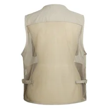 Стиль летний мужской военный жилет открытый профессиональный Камера Рыбалка мульти-карманы сетка жилет 63