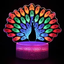 

Chinese Style RGB Color Changing Acrylic 3D Night Lamp Desktop Deco Light for Kids Bedside Holiday Gift USB Illusion Table Light