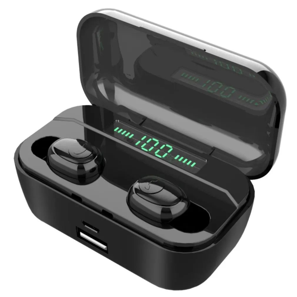 

bluetooth 5.0 Earphones Noise Cancelling LED Display TWS Wireless Stereo Earbud IPX7 Waterproof Sports Headset with Charging Box