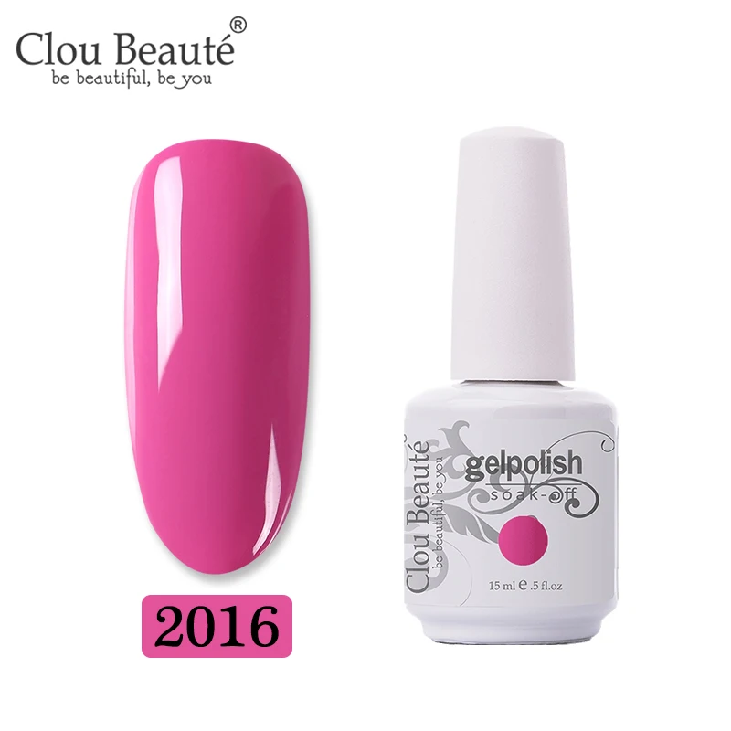 2016 Clou Beaute, 15 мл, Гель-лак для ногтей, для маникюра, стойкий лак, Гель-лак, Премиум качество, УФ светодиодный, Цветной Гель-лак для ногтей - Color: 2016