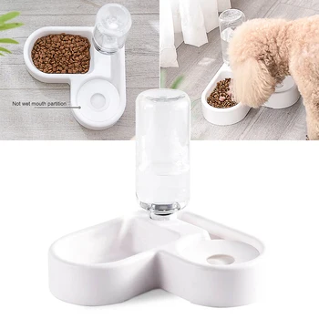 

1pc Pet Food Bowl Dog Cat Automatic Water Food Bowl Set Pet No-Spill Water Dispenser Feeding Bowl Drinking Fountain Dispenser