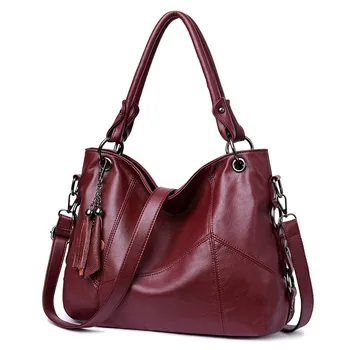 

Women Leather Handbags Designer Bag Women Bolsa Luxury Women Messenger Bag Large Retro Tote Shoulder Bags Female Top-handle Bags