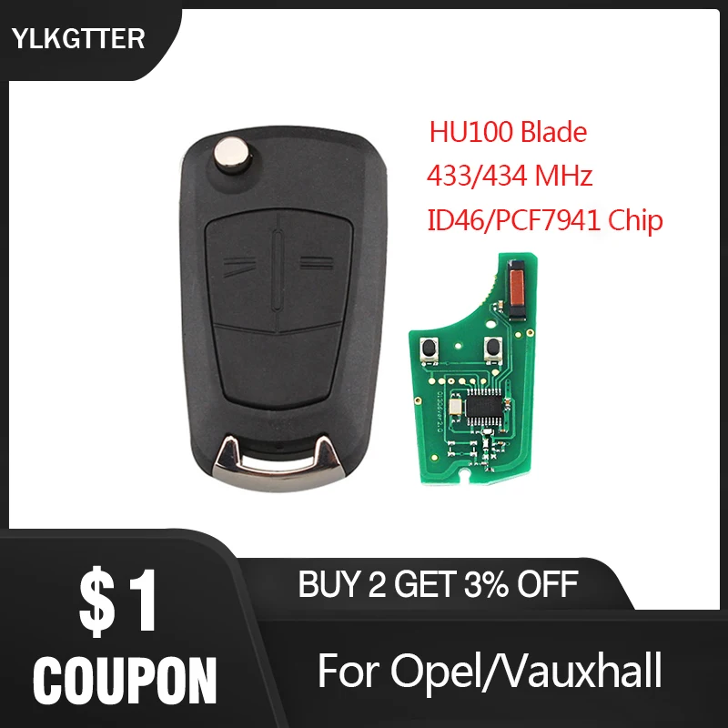 

YLKGTTER 2BT Remote Key Suit for Opel/Vauxhall Astra H 2004 - 2009 Zafira B 2005 - 2013 for Valeo13.149.658 Keyless Entry System