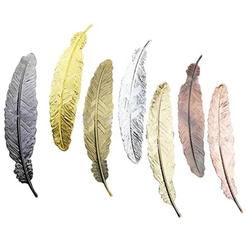 

6 Pcs Vintage Feather Metal Bookmarks Bookmark for School Supplies Stationery Gift