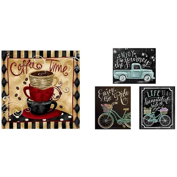 

Coffee Cups Drill Resin Ribbon 5D Diy Embroidery Diamond & 3 Pack Blackboard Cute Newspaper Painting Novel Toys