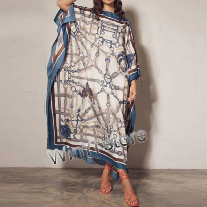 Платье Дашики с принтом богемное хиджаб Loosevetidos Elegantes мусульманский Abaya халат Bazin платье Broder Riche сексуальные