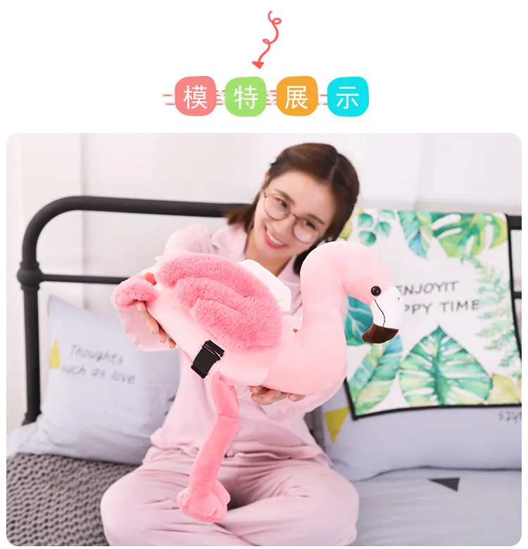 Douyin Стиль Знаменитостей мультфильм животное Фламинго плюшевый съемный бумажный чехол для полотенец гостиная украшение дома извлечение бумаги Cas