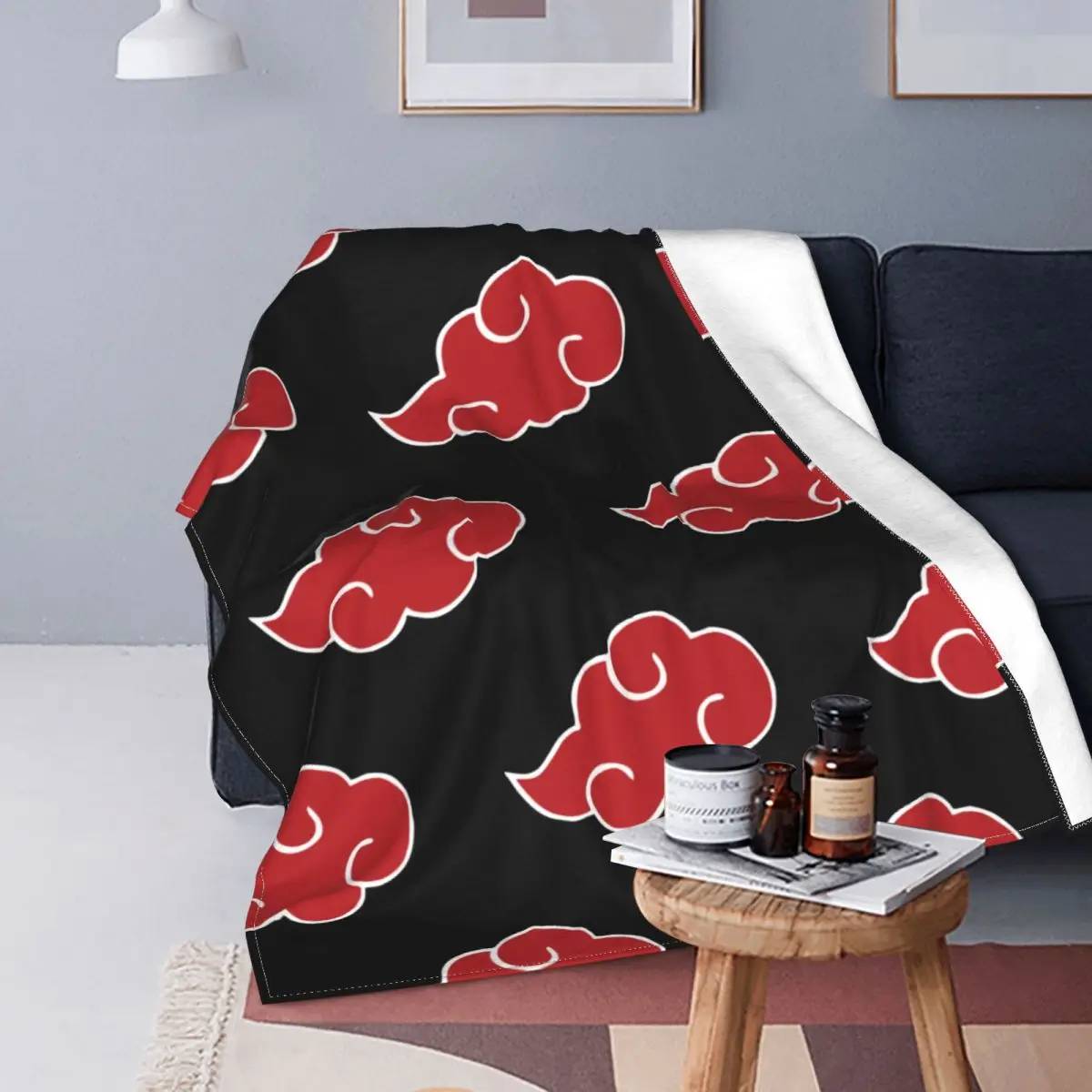 Japan Anime Akatsuki Clouds Blanket Flannel Konoha Neji Super Soft Throw Blankets for Bed