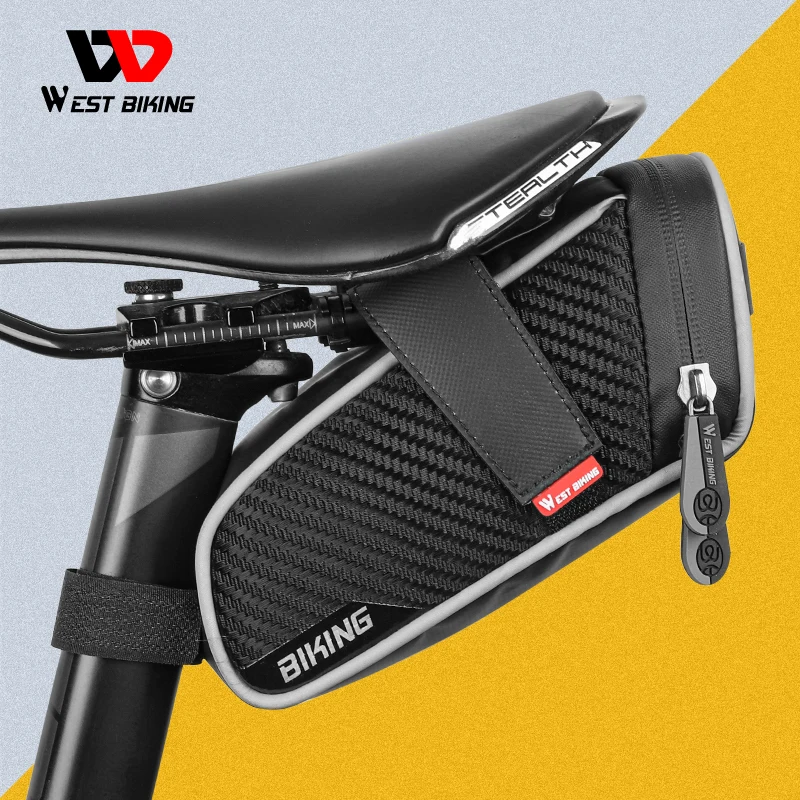 West Biking YP0707229 Reflective Waterproof Mtb Saddle Bag - Nylon Bike Accessories For Cruiser