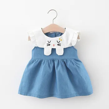 

Toddler Baby Lovely Dress 2020 New Summer Newborn Girls Bunny Dresses Party Costumes Children Infant Denim Clothing