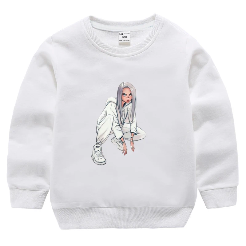Billie Eilish для детей для маленьких мальчиков и девочек одежда с капюшоном Костюмы толстовки детский, для маленьких мальчиков; спортивные костюмы для девочек футболка с капюшоном футболка