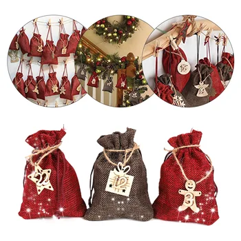 

DIY Numbers Bag Christmas Advent Calendar Ornament Christmas Gift Bags Calendar Countdown Bag Candy Storage Pouches