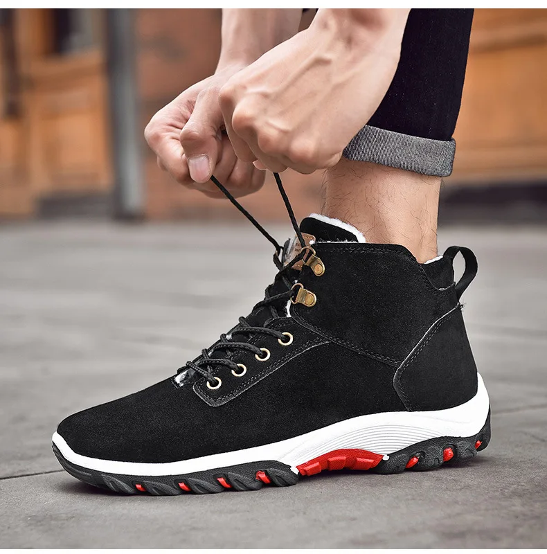 Men's Shoes Winter New Snow Boots and Velvet Padded Warm Non-slip Casual Shoes Wear Thick Bottom Sneakers