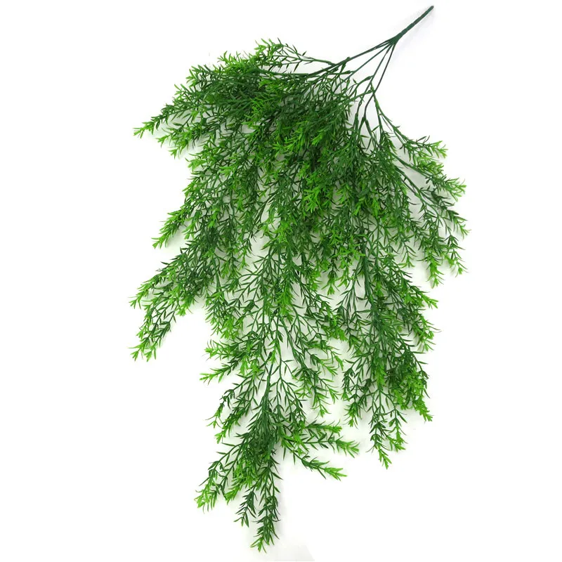 

5 Forks Artificial Plastic Persian Fern Tree Leaves Simulation Green Plant Fake Leaves Rattan Home Garden Wall Decoration 85cm