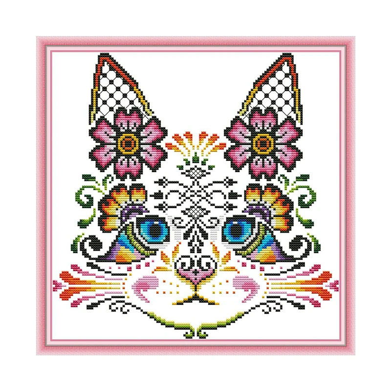 

Cat Embroidery Kit 14CT 11CT Printed on Canvas Counted Fabric DIY Handwork Needlework DMC Chinese Cross Stitch Kits Home Decor