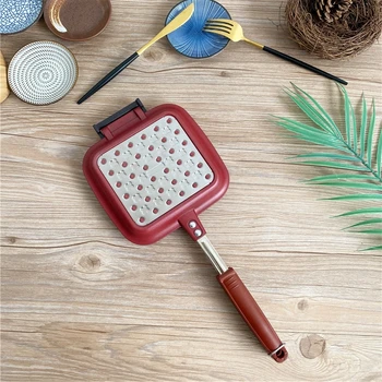 

Sandwich Double Sided Clipping Pot Edge Mold Breakfast Pot Outdoor Picnic Toast Pan Moldes Para Hornear Kitchen Tools EB50MJ