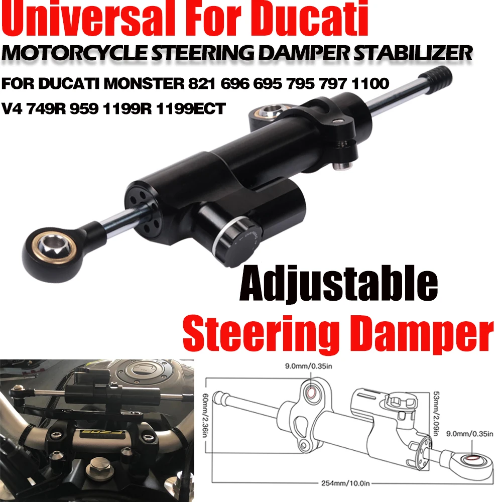Motorcycle Steering Damper Stabilizer For Ducati 848 Monster 696 795