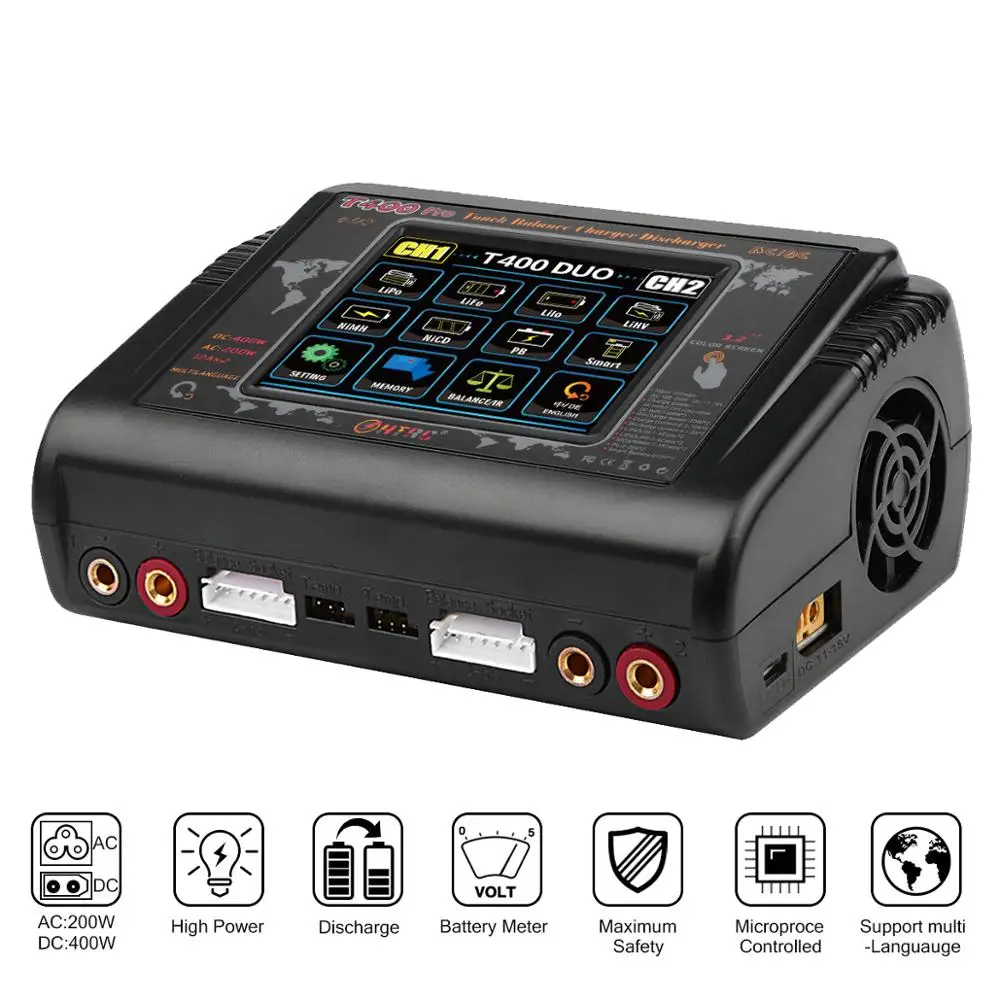 Lipo Charger Original HTRC T400 Dual Channel Touch