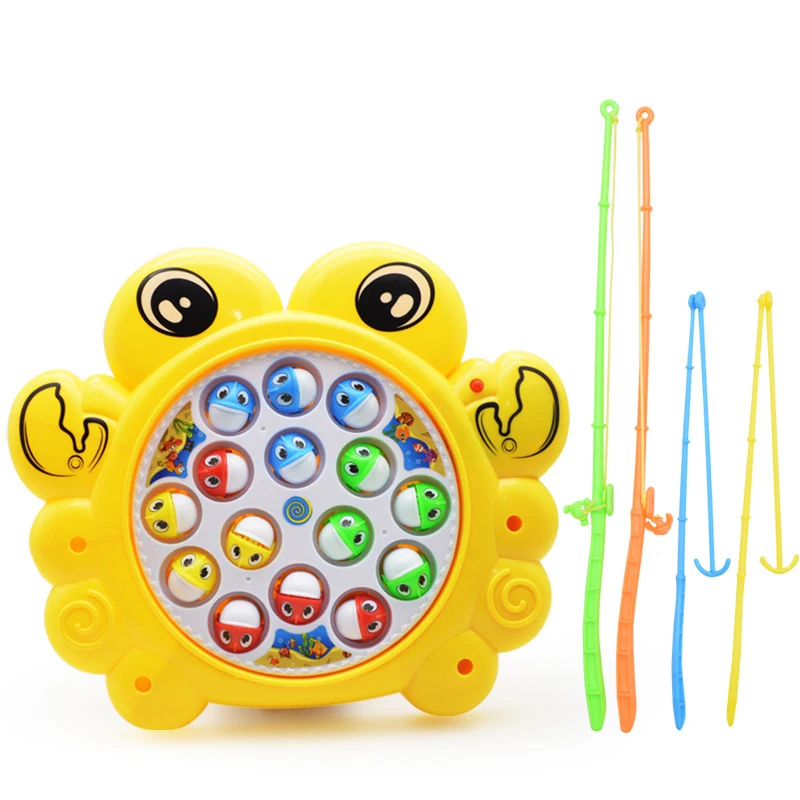 Go fishing rotate дети Alpinia электрические милые игрушки мультфильм - Цвет: Цвет: желтый