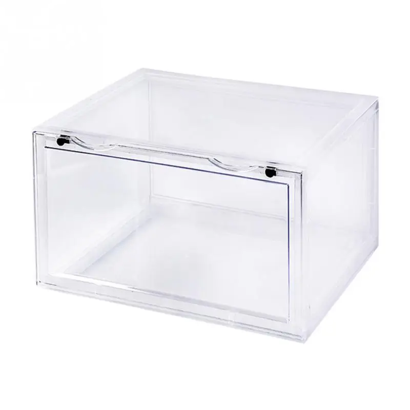 Six Pieces Containers Shoe Box Organizer Detachable Transparent Drawer Type Thicken Household Office Stackable Solid Foldable