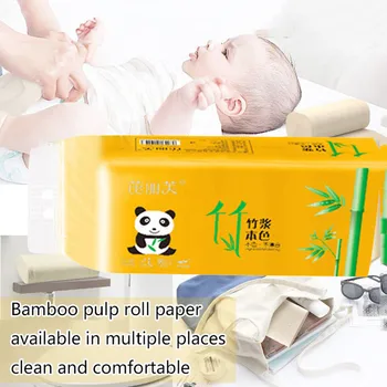 

10pc Coreless Toilet Paper Roll Household 4-layer Thicken Soft Safe Wood Pulp Bath Toilet Roll Paper Tissue Roll Papel Higienico