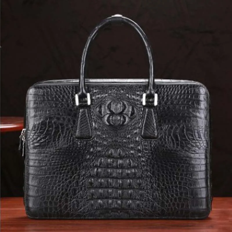 LINSHE/мужские сумки из крокодиловой кожи, новая сумка из натуральной кожи, роскошные товары, бизнес портфель с поперечным сечением