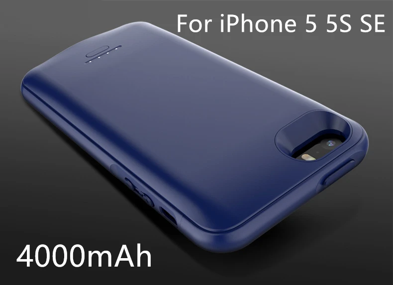 Чехол для аккумулятора 4000 мАч для iPhone SE 5 5S, внешний аккумулятор для зарядки, внешний аккумулятор, чехол для iPhone 5 6 7 8 X XS MAX, чехол для зарядного устройства s - Цвет: For iPhone 5  5S SE