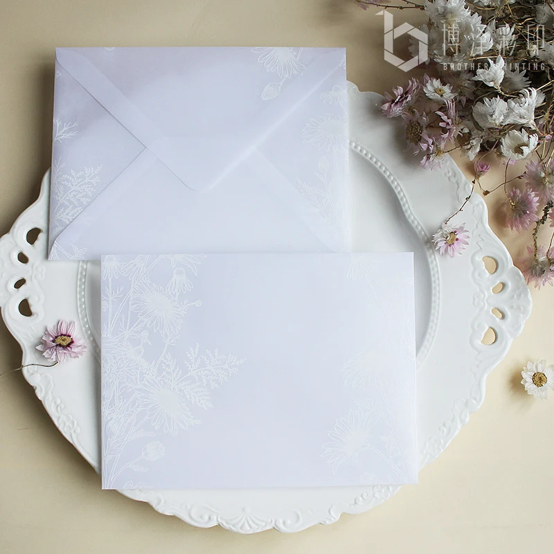 

20pcs/lot Dream Translucent Lace Envelope Daisy Envelopes for DIY Postcard, Scarf Packaging, Wedding Invitation, Gift Packing