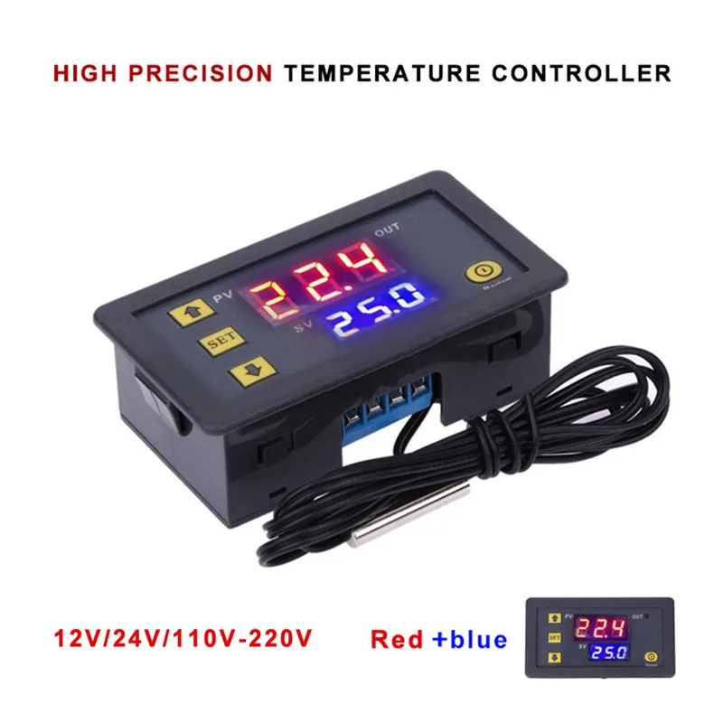 

W3230 LED Digital Thermostat Temperature Control DC 12V AC 110V 220V 20A Mini LED Display Thermostat