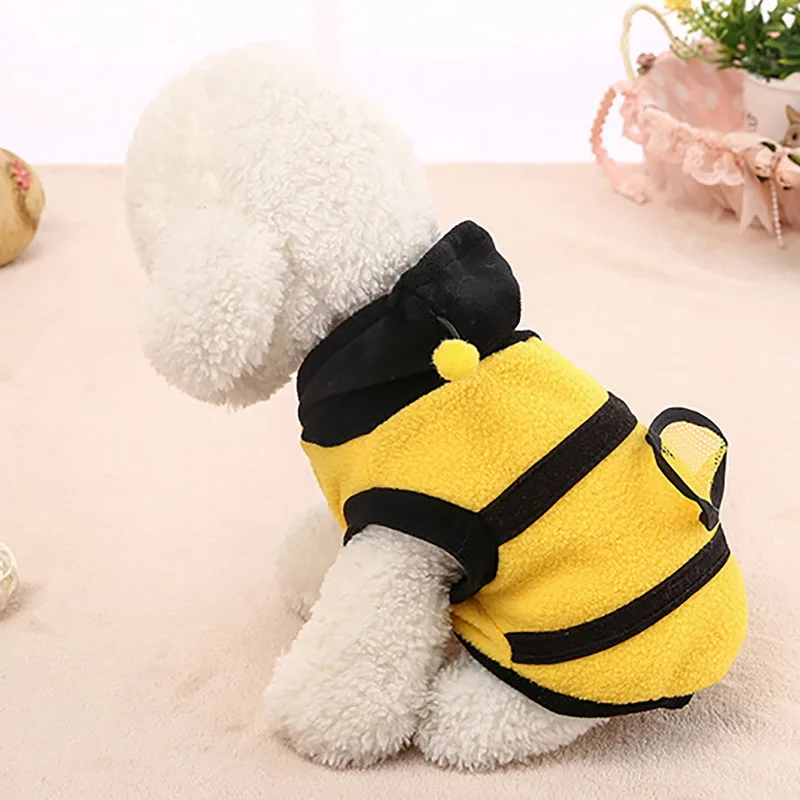 

Pet Dog Clothes Cute Bumble Bee Clothes Costume Dress Up Coat Lovely Wings Dog Cat Transformed Dress Coat Pet Clothes Small Dogs