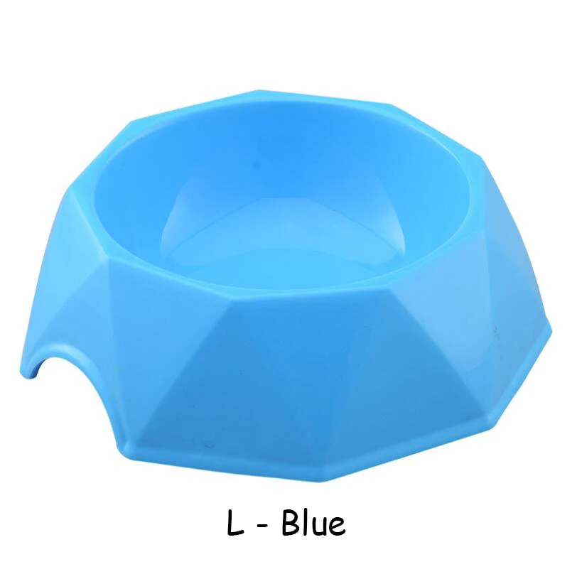 TECHOME новая ромбовидная миска для животных S/M/L хорошего качества пластиковая кормушка для домашних животных миска для кошек и собак одинарная миска для еды Нескользящая кормушка для воды - Цвет: LargeBlue