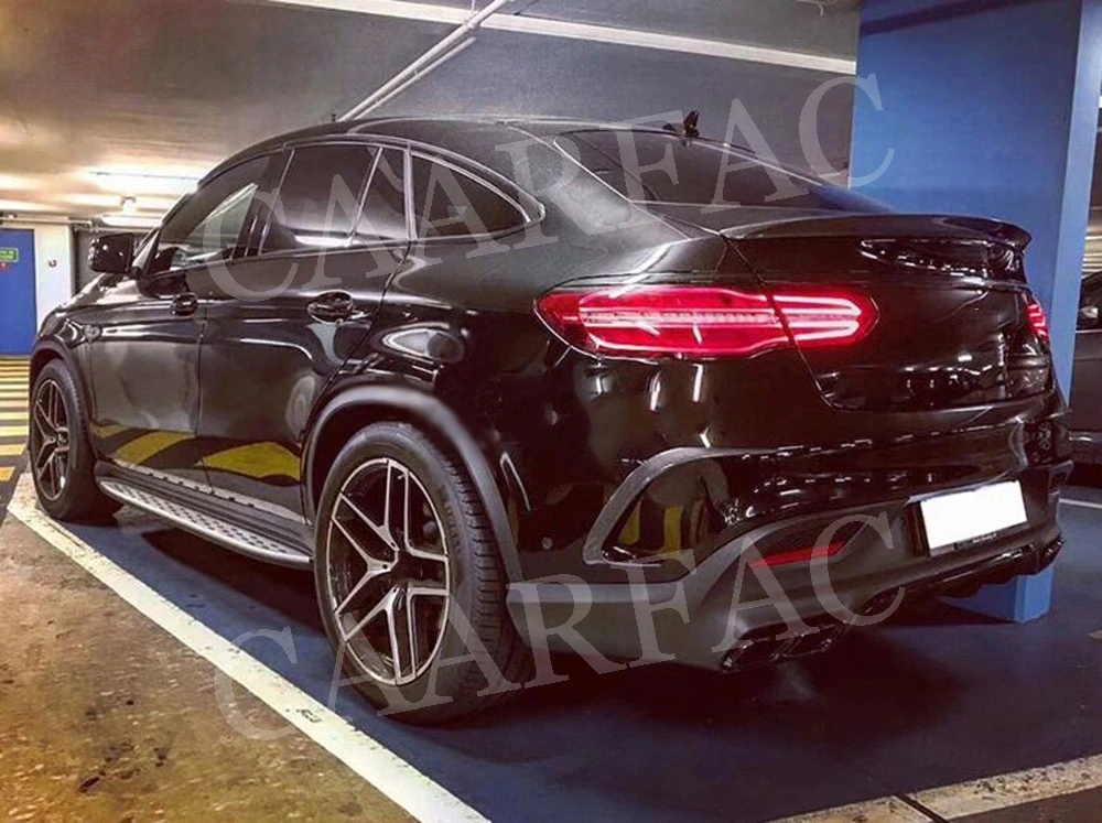 GLE класс углеродного волокна заднего бампера вентиляционное отверстие на выходе Крышка отделка наклейки для Mercedes Benz C292 купе GLE63 AMG