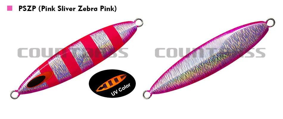 1pc COUNTBASS 80g 2.8oz Jigging Lures, Willow Slow Jigs, Saltwater Metal Lead Fishing Lures UV Colors available - Цвет: 13 PSZP