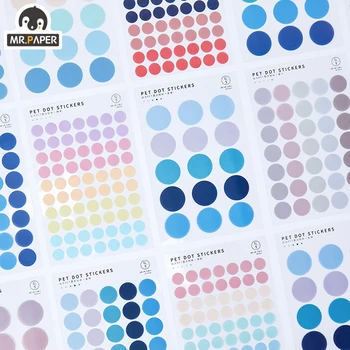 Mr.paper 7 Designs 3Pc Color Dot PET Sticker Scrapbooking Planner Laptop Japanese Cycle Toy Cool Doodling Decorative Stationery 2