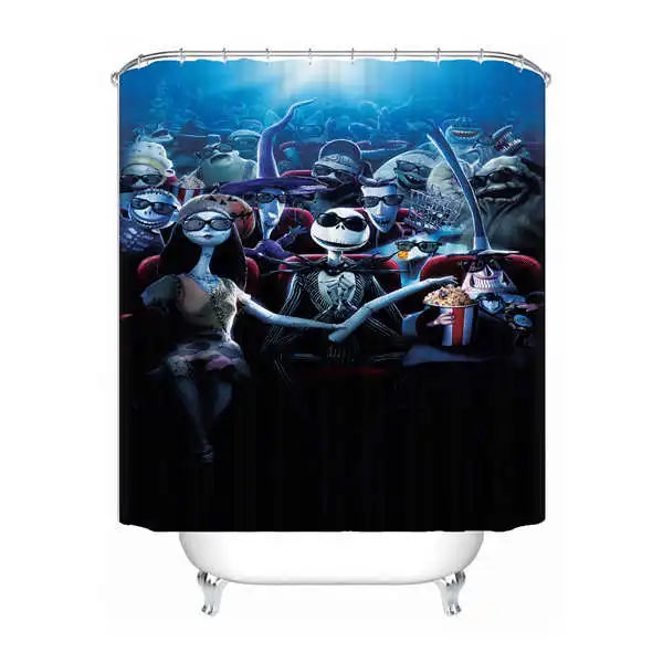 Shower Curtain Пользовательские Кошмар перед Рождеством Водонепроницаемый Душ занавес для дома ванной s крючки полиэстер ткань мульти Sizes180509-47 - Цвет: Shower Curtain