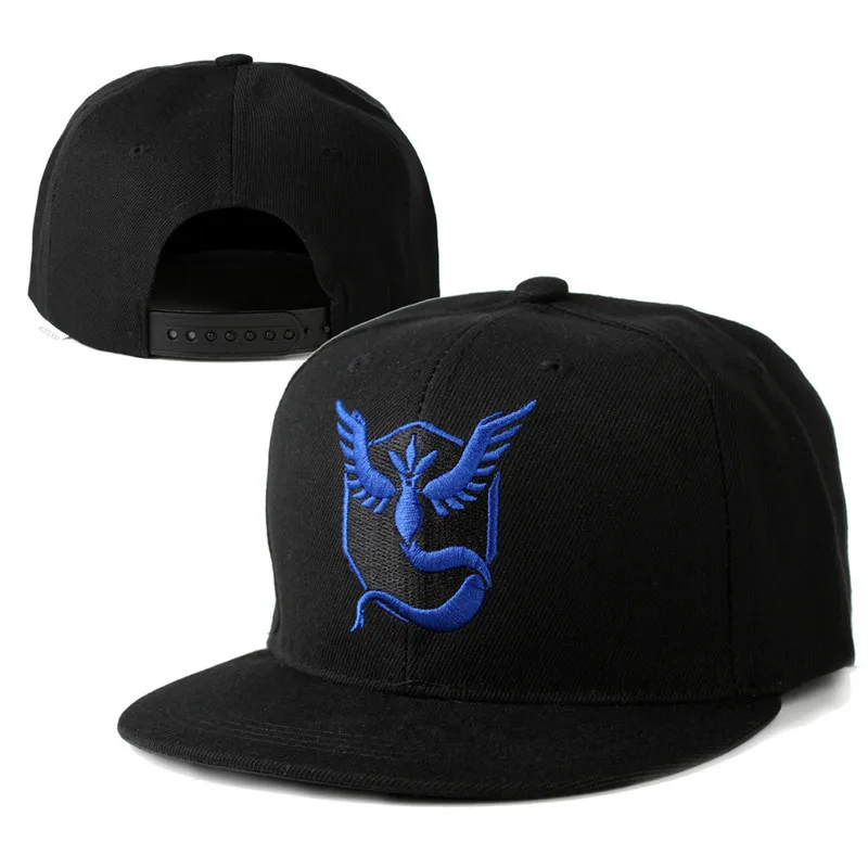 Хит продаж Team Valor POKEMON GO: команда Мистик инстинкт snapback Бейсбол Кепки шляпы для