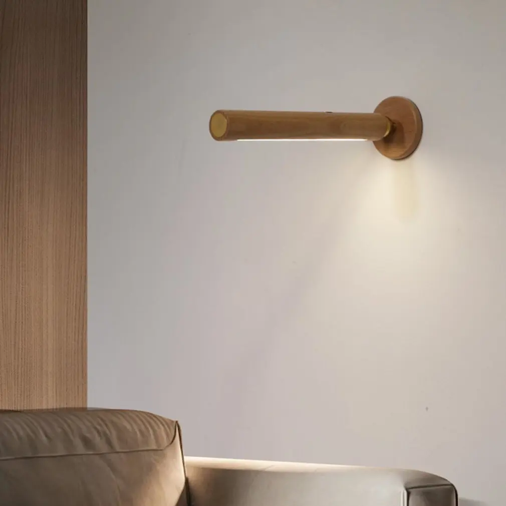 Wood Indoor Wall Light USB Charging 360° Rotatable Adjustable Brightness Touch Switch Sconce Corridor Wall Lights Night Lamp wall lights indoor