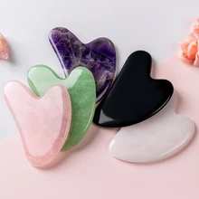 Masseur de lifting du visage en forme de cœur Gua sha, planche à gratter, fin, Anti rides, rouleau Facial, beauté, outils de soins de la peau
