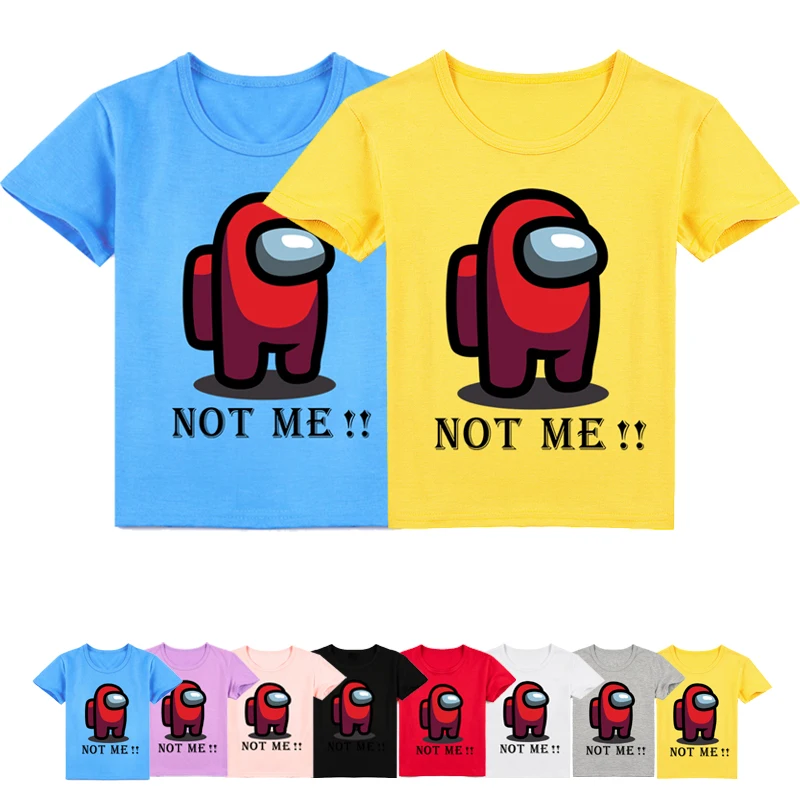 Camiseta de juego entre los Estados Unidos para niños, camiseta de dibujos animados, Camisetas estampadas de Impostor Kawaii para niños y niñas, camiseta Unisex de moda