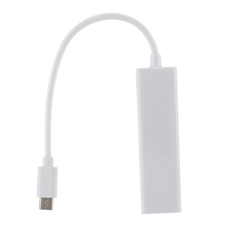 Несколько 3 портовый концентратор для RJ45 Ethernet Сетевая карта Кабель USB 3,1 type C USB-C высокоскоростной передачи данных для Macbook PC