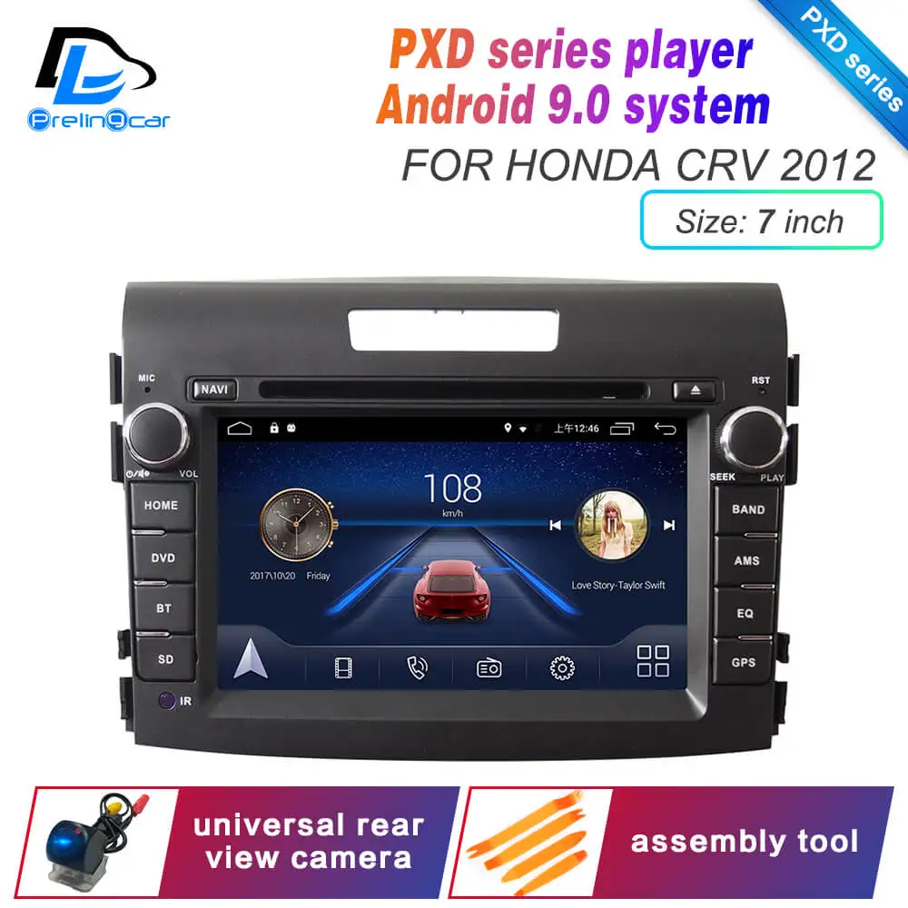 DSP звук Android 9,0 2 DIN 4G Lte радио для Honda CRV 2008 2009 2012 лет gps DVD ips экран монитор плеер стерео навигация - Color: PXD 2012 CRV player