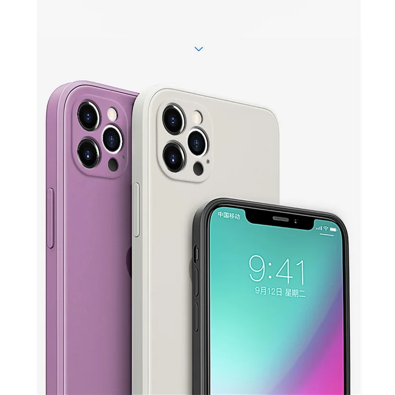 Liquid Silicone Case iPhone 13 14 15 Pro Max 11 15 Pro Cover Shockproof Soft Camera Protection