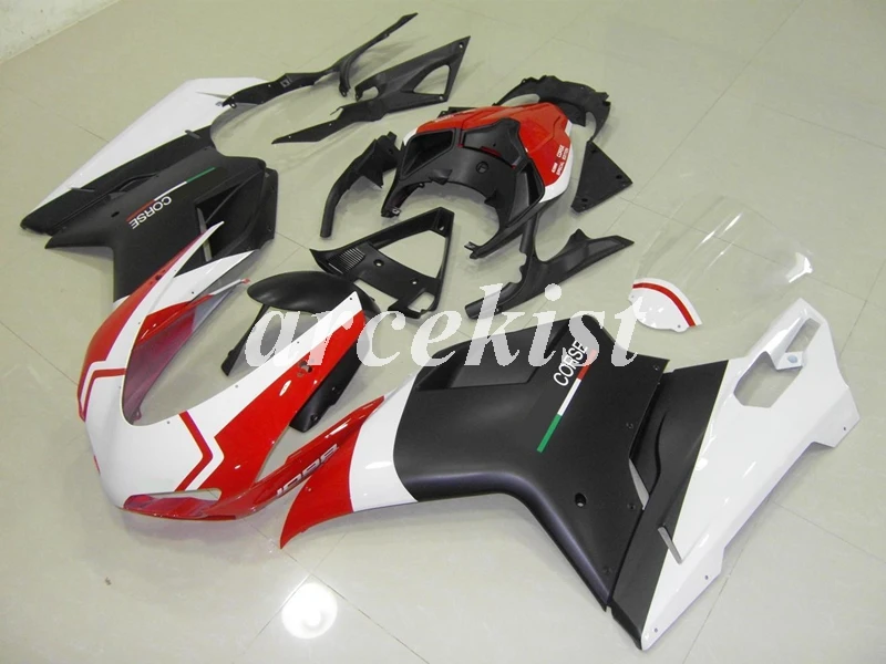 ABS полный обтекатель комплект подходит для DUCATI 848 evo 1098 1198 1098S 2007 2008 2009 2010 2011 2012 набор черный матовый