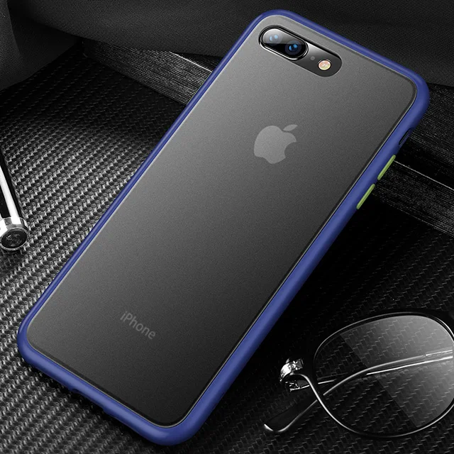 blue CAFELE Новейший цветной чехол для iphone 7 8 plus силиконовый+ PC полупрозрачный чехол для iphone 7 8 plus - Цвет: blue