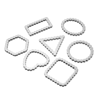 

10PCS Stainless Steel Teardrop Earring Findings Circle Components Moon Oval Heart Triangle Charms Connectors For Earrings Making