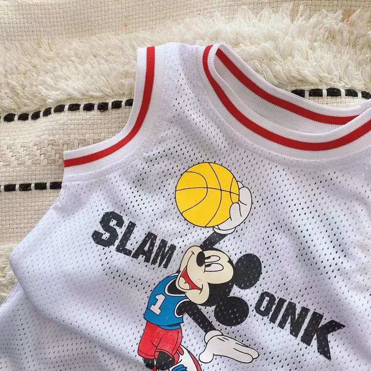 baby clothing set essentials 2021 Summer Kids Clothing Sets Cartoon Print Children's Quick-drying Suit Baby Boys Girls Mesh Sleeveless T Shirts Shorts 2pcs baby clothing set red	