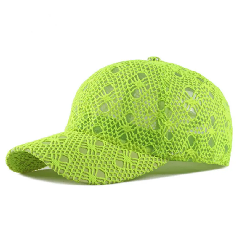Открытая кружевная Бейсболка для женщин, дышащая летняя кепка Snapback, изогнутая Женская Спортивная Кепка, модная Кепка водителя грузовика Bone
